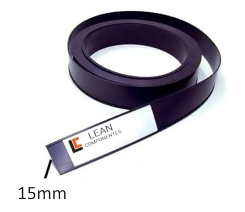 10 lfm Magnetprofile Meterware für Regale oder Metalloberflächen - Typ-C-Profile Industriequalität - Magnetetiketten Breite 15 mm auf einem Streifen von 10 lfm. von Genérico