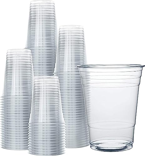 100 transparente Einwegbecher aus Kunststoff, wiederverwendbar, aus umweltfreundlichem Material, ideal für Partys, Geburtstage und Weihnachten, 200 ml (100 Becher) von Genérico