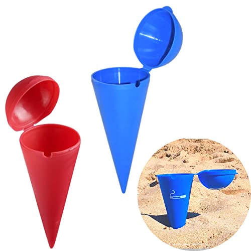 2 Stück - Aschenbecher mit Deckel - Strandzubehör - Tragbarer Aschenbecher für Handtasche, Outdoor und Garten. von Genérico