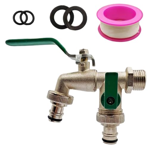 2-Wege-Splits - 1 x 2-Wege-Adapter | Schlauchverteiler | Schlauchverteiler mit Absperrventil | Splitter für Doppeldüsen mit hohem Druck für Outdoor Balkon von Genérico