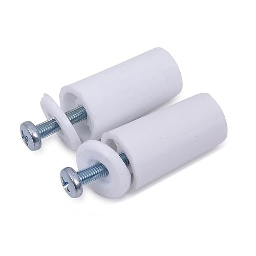 2 x 40 mm weiße Jalousienstopper, hergestellt aus PVC, jeder Rolladenstopper enthält alles, was Sie für die Montage benötigen, Unterlegscheiben und Schrauben (40 mm) von Genérico