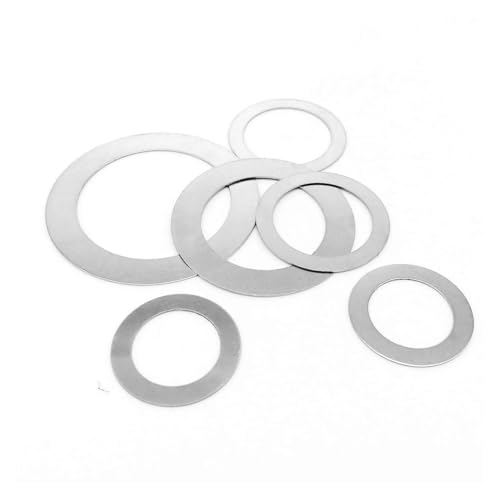 20 Stück M2 bis M40 DIN988 304 A2-70 Keildichtung aus Edelstahl, ultradünn, flache Unterlegscheiben (M15 x 21 x Dicke 20 Stück, 0,1 mm dick) von Genérico