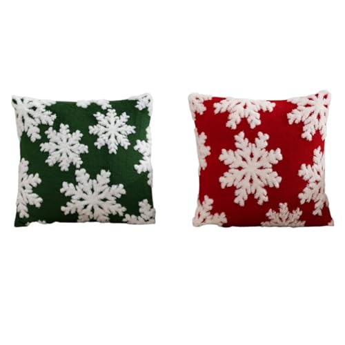 2er-Set Weihnachts-Kissenbezüge, festliche Kissenbezüge für das Sofa, Bett, Zuhause, 45 x 45 cm, ohne Kissenkern von Genérico