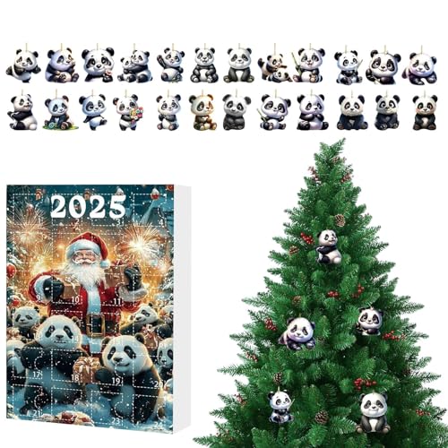 Adventskalender Panda, Weihnachten, 24 Tage Countdown-Kalender mit Panda, flache Acryl, 2D, niedliche Tiere, zur Dekoration von Partys im Spiegel Adventskalender Panda, Weihnachten, 24 Tage Countdown-Kalender mit Panda, flache Acryl, 2D, niedliche Tiere, zur Dekoration von Partys im Spiegel von Genérico