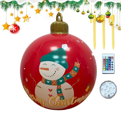 Aufblasbare Weihnachtsdekoration, 61 cm, Weihnachtskugel mit Licht, Kugel mit Fernbedienung, 16 Farben, für Pool, Eingang, Rasen Aufblasbare Weihnachtsdekoration, 61 cm, Weihnachtskugel mit Licht, Kugel mit Fernbedienung, 16 Farben, für Pool, Eingang, Rasen von Genérico