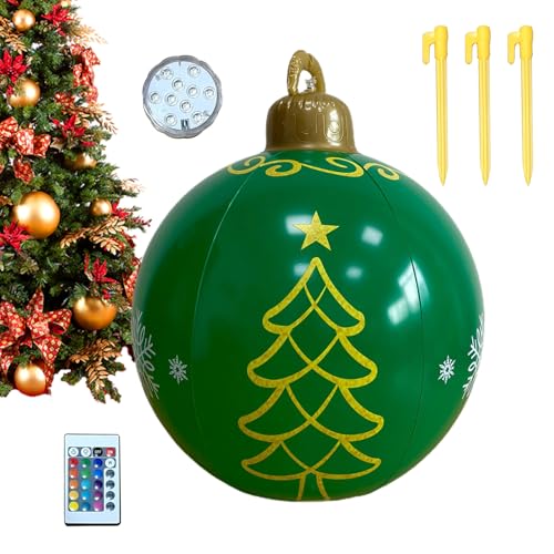 Aufblasbare Weihnachtsdekoration für den Außenbereich, 61 cm, Weihnachtskugel mit Licht, für Garten und Terrasse, 16 Farben, Fernbedienung, Dekoration für Eingang, Garten, Pool, Fenster Aufblasbare Weihnachtsdekoration für den Außenbereich, 61 cm, Weihnachtskugel mit Licht, für Garten und Terrasse, 16 Farben, Fernbedienung, Dekoration für Eingang, Garten, Pool, Fenster von Genérico