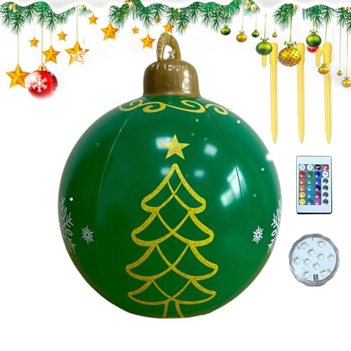 Aufblasbare Weihnachtsdekoration für den Garten, 60 cm, Weihnachtskugel mit Licht, riesige Dekoration für Garten, Rasen, Pool, Eingang, Aufblasbare Weihnachtsdekoration für den Garten, 60 cm, Weihnachtskugel mit Licht, riesige Dekoration für Garten, Rasen, Pool, Eingang, von Genérico