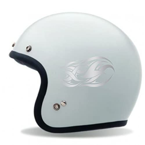 Aufkleber TRIBALE HELMETS Helm Zubehör Motorrad Dekoration für Roller Helm (2 Stück) Vinyl Farbe wählbar Artikelnummer C0025(Silber) von Generico