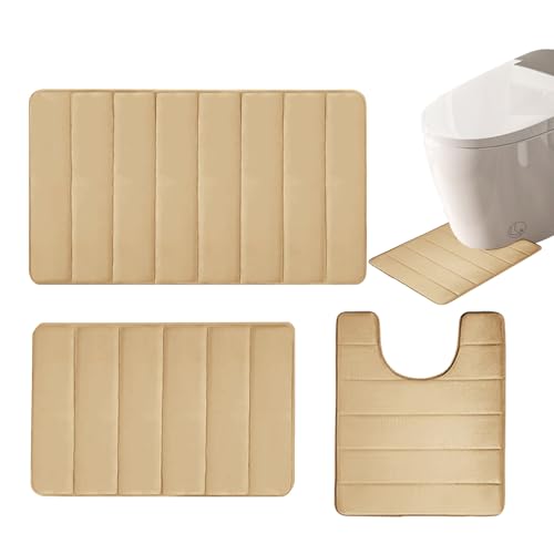 Badematten-Set: dicke saugfähige Oberflächen, rutschfeste WC-Vorleger | weiche Badematten, schnell trocknendes Mikrofaser-Set mit strapazierfähiger Unterseite Badematten-Set: dicke saugfähige Oberflächen, rutschfeste WC-Vorleger | weiche Badematten, schnell trocknendes Mikrofaser-Set mit strapazierfähiger Unterseite von Genérico
