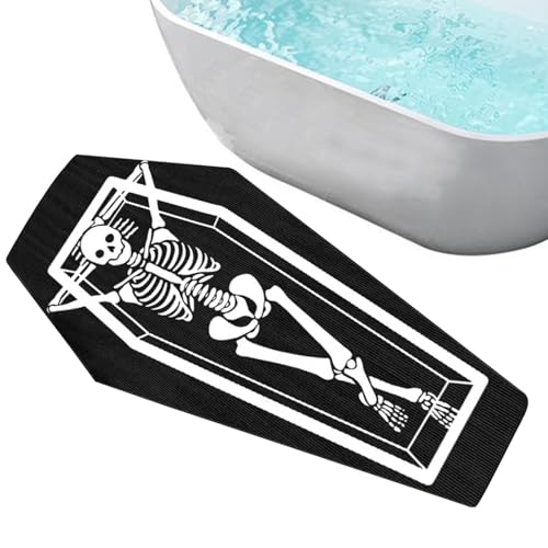 Badteppich mit – Skelett-Muster, Bodenmatte ohne Verrutschen | gruselige Halloween-Dekoration für Toilette oder Haustür, weicher Teppich von Genérico