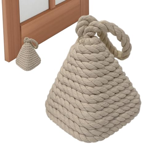 Beschwerter Türstopper – Baumwolle und Leinenseil | Knotentür mit Griff | rustikaler rustikaler Farmhouse Gate Wedge, robuster Innenblocker für das Spielzeug von Genérico