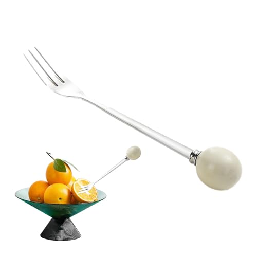Besteckgabeln für Abendessen, Dessertgabel aus Edelstahl, Dessertgabel – Tischgabel für Besteck, Salatgabel mit Keramikgriff für Obst von Genérico