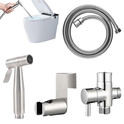 Bidetdusche | Edelstahl Schlauchset Bidet | Baddüse mit einstellbarem Wasserdruck selbstreinigend für die Hygiene zu Hause | Babywäsche Bidetdusche | Edelstahl Schlauchset Bidet | Baddüse mit einstellbarem Wasserdruck selbstreinigend für die Hygiene zu Hause | Babywäsche von Genérico
