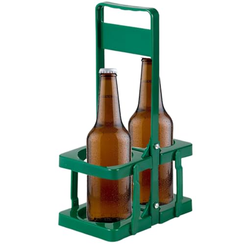 Bierregal in Flaschen - Tragbares Biergestell | Faltbarer Hand-Bierkorb, Getränkehalter, rustikaler Bierhalter, Weinhalter, 2 C-Flaschen von Genérico