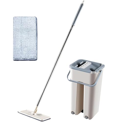 Bodenwischer, Set aus Mopp und Entsaftereimer, Mopp und Eimer für flache Böden, Set mit Wischmopp und Eimer mit Auswringer, nicht den Mopp und Eimer berühren für flache Böden, Verwendung in s Bodenwischer, Set aus Mopp und Entsaftereimer, Mopp und Eimer für flache Böden, Set mit Wischmopp und Eimer mit Auswringer, nicht den Mopp und Eimer berühren für flache Böden, Verwendung in s von Genérico