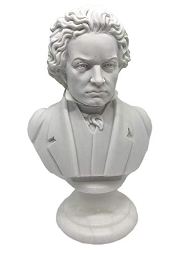 Büste von Beethoven – Reproduktion aus Marmor und Kunstharz. Lackiert und lackiert. Höhe 16 cm, Gewicht ca. 350 g. von Generico