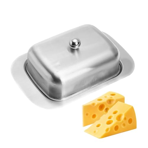 Butterteller - Butterschale mit Deckel | rutschfeste Butterschale mit Deckel und Griff, Halterungen für die Dekoration von Haus, Küche und West/Ost von Genérico