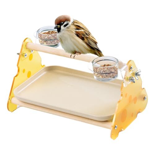 Calopsite Pods | Tischständer mit Futternäpfen, Vogelspielbereich mit herausnehmbarem Tablett, ideal untrennbar mit Fringuelli | Unterstützung für das Vogeltraining von Genérico
