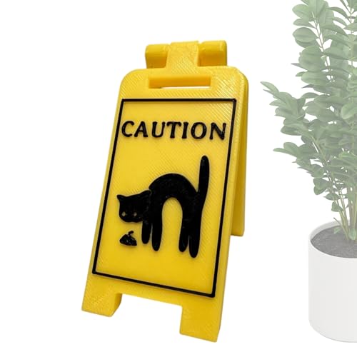 Cat Vomit Sign - Cat Vomit Vorsicht Schild | Pappe für Haustiere, Warnschild für Patio De Gag Schwarz, Schreibtischdekoration von Advertenc von Genérico