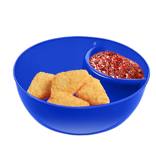 Chip- und Soßenschalen – Anti-Soggy – geteilter Snackteller mit Eintauchbereich, stapelbares -Tablett, Brotteller, geteilte Schüssel für Kartoffeln, Obst, Sauce von Genérico