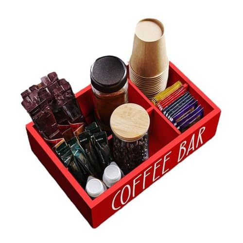 Coffee Bar Accessories - Küchenorganizer aus Holz | Imitation Rattan | Küchenaufbewahrungszubehör für Syrup Cups Stirers Office Household Outdoor Countertop Coffee Bar Accessories - Küchenorganizer aus Holz | Imitation Rattan | Küchenaufbewahrungszubehör für Syrup Cups Stirers Office Household Outdoor Countertop von Genérico