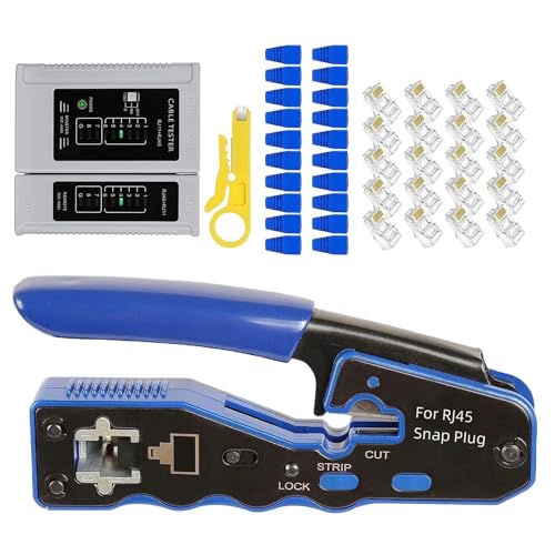 Crimpwerkzeug-Set für Kabel | Klemmen-Set für Netzwerkkabel, Werkzeug für Netzwerke, Automobil, Industrie, Nautik, Informatik und Telefonie von Genérico