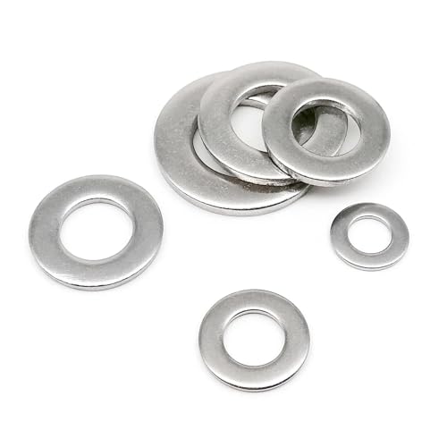 DIN125 A2-70 304 Edelstahl-Flachdichtung, M1.6 M2 M2.5 M3 M3.5 M4 M5 M6 M8 M10 M12 M14 M16 M18 M20 M22 M24 (10 Stück M10) von Genérico