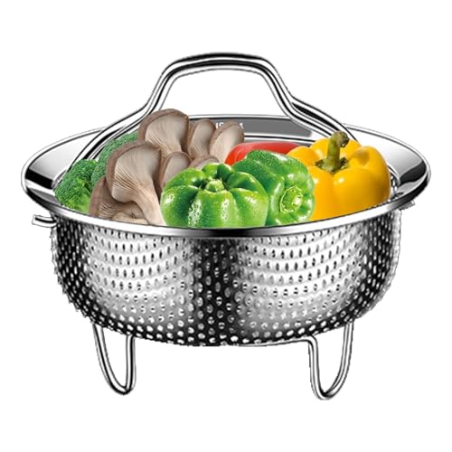 Dampfkorb zum Kochen, Metalldampfkorb, Reis-Waschkorb aus Stahl mit Topfeinsatz, -Dampfgarer, Dampfkorb mit Griff und Beinen Dampfkorb zum Kochen, Metalldampfkorb, Reis-Waschkorb aus Stahl mit Topfeinsatz, -Dampfgarer, Dampfkorb mit Griff und Beinen von Genérico