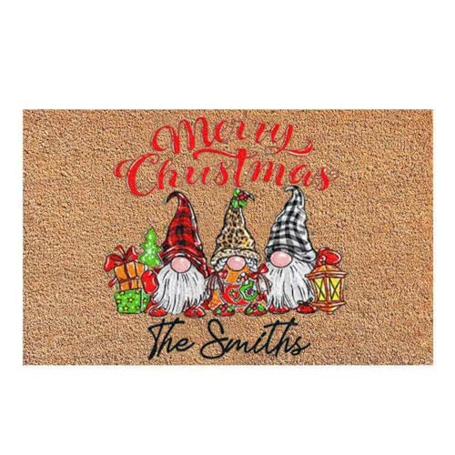 Dekorative Weihnachts-Fußmatte, rutschfest, für den Eingangsbereich, Wichtelteppich, Frohe Weihnachten, rutschfest, waschbar, für den Innen- und Außenbereich Dekorative Weihnachts-Fußmatte, rutschfest, für den Eingangsbereich, Wichtelteppich, Frohe Weihnachten, rutschfest, waschbar, für den Innen- und Außenbereich von Genérico