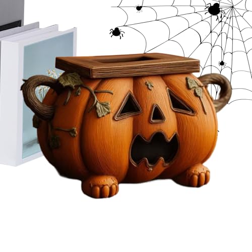 Dekorativer Handtuchhalter für Halloween, Kürbis, 19 x 16,6 x 14 cm, Kunstharz, mit Aufbewahrungsfunktion, gruseliger Stil, für Schreibtisch, Nachttisch und Küchenbereich Dekorativer Handtuchhalter für Halloween, Kürbis, 19 x 16,6 x 14 cm, Kunstharz, mit Aufbewahrungsfunktion, gruseliger Stil, für Schreibtisch, Nachttisch und Küchenbereich von Genérico
