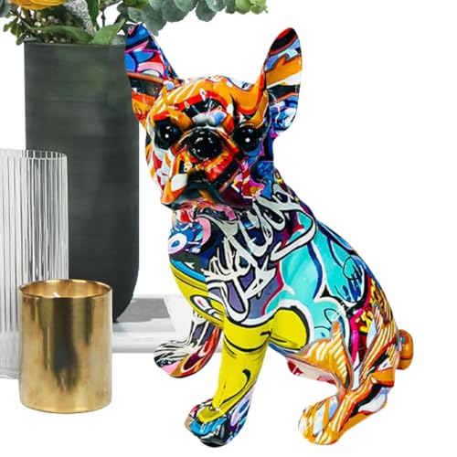 Desk Dog Statue, Tisch, stehend, bunt, Graffiti, Bulldogge, Harz, Desktop-Ornament, Aesthetic Animal Puppy Statue für Tisch, Schlafzimmer, Schrank, Bücherregale Desk Dog Statue, Tisch, stehend, bunt, Graffiti, Bulldogge, Harz, Desktop-Ornament, Aesthetic Animal Puppy Statue für Tisch, Schlafzimmer, Schrank, Bücherregale von Genérico