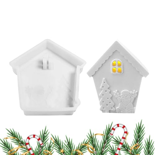 Dessss Harzform für Zuhause, Silikonform in Hausform, Weihnachtsmann-Harzform, antihaftbeschichtet, Weihnachtsharzform für Ton, Gips, Epoxidharz Dessss Harzform für Zuhause, Silikonform in Hausform, Weihnachtsmann-Harzform, antihaftbeschichtet, Weihnachtsharzform für Ton, Gips, Epoxidharz von Genérico
