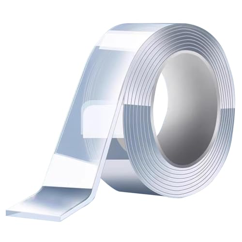 Doppelklebeband, transparentes Klebeband auf Rolle, doppelseitiges Klebeband, transparentes Montageband, Klebestreifen zum Aufhängen von Bildern, zuschneidbares Wandband, Klebeband für Poster, Dec von Genérico