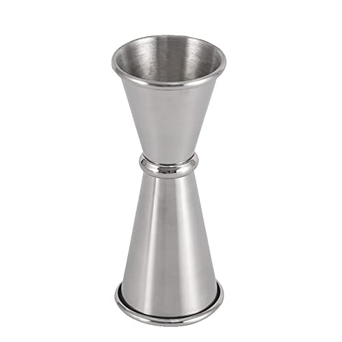 Doppelter Cocktail-Messbecher, Cocktail-Messbecher aus Edelstahl, professioneller Barista-Cocktailspender, Silber Jigger (gebogener Rand, 30 x 50 ml) von Generico