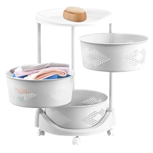 Drehbare Aufbewahrungsregale – Aufbewahrungswagen-Regale mit Rädern aus ABS | mehrschichtige Drehregale mit Rollen, Obstkörbe zur Aufbewahrung von Drehbare Aufbewahrungsregale – Aufbewahrungswagen-Regale mit Rädern aus ABS | mehrschichtige Drehregale mit Rollen, Obstkörbe zur Aufbewahrung von von Genérico