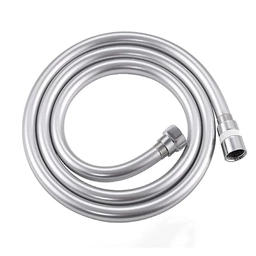 Duschkopfschlauch, 1,5/2/3 m, universeller, flexibler PVC-Wasserschlauch, Anti-Wicklung, explosionsgeschützt, für Badarmatur, Verlängerungsrohr (Silber, 2 m) von Genérico