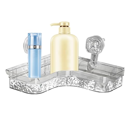 Duschregal mit Saugnapf ohne Stopper zur Aufbewahrung von Noppenschüsseln | Sauggehäuse- | Robustes Wandregal rostfrei, platzsparend von Genérico