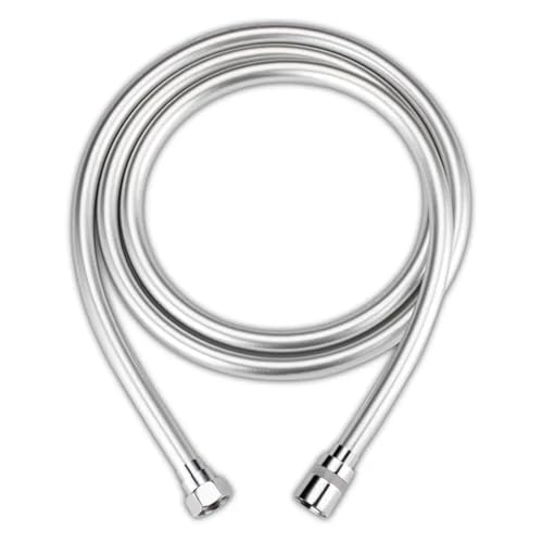 Duschschlauch, glatt, silberfarben und schwarz, geeignet für Badewannen, flexibler Handkopf (150 cm) von Genérico