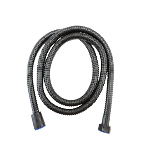 Duschschlauch aus Edelstahl, schwarz, Badbrauseschlauch, Wasserrohrzubehör für Handbrause, Ersatz für weiche Wasserleitungen G1/2 (200 cm) von Genérico