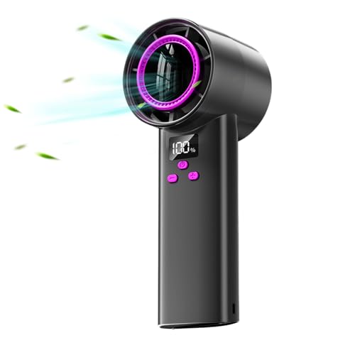 Effiziente Kühlung, tragbarer Ventilator: Turbo mit 100 Geschwindigkeiten, Hand-Turbo-Ventilator, wiederaufladbares kleines Display, digitales Display, wiederaufladbarer Ventilator von Genérico