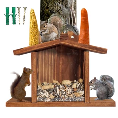 Eichhörnchenhäuser für den Außenbereich, langlebig, abnehmbare Decke, für Eichhörnchen und Eichhörnchen im Freien, Futterspender für Eichhörnchen, Gartenhaus, Dekoration D von Genérico