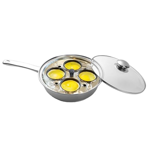 Eierablage - Antihaft-Eierschalen | Eierpfanne | Eierkocher | Pochiermaschine für 4 Tassen | Fleischpfanne mit Eierkessel | Maschine P von Genérico