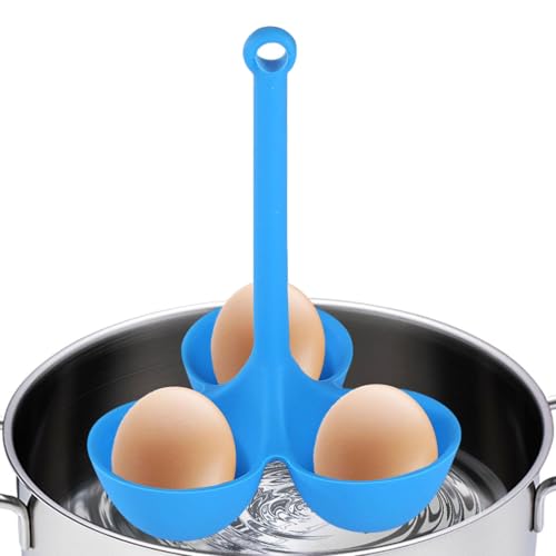 Eierhalter für gekochte Eier, Dampf-Eierregal aus robustem Silikon, Küchenwerkzeuge für das Esszimmer, 3 Stangen, wiederverwendbare Küchenutensilien zum Kochen und Pochieren von Genérico