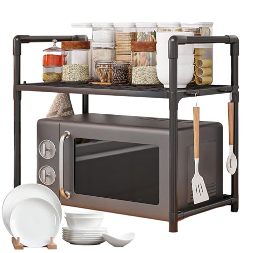 Einstellbarer Mikrowellenorganizer | Mikrowellenregal - Schreibtisch-Druckerregal, Schwerlastregal für öffentliche Dienste, verstellbar mit Haken, von Genérico