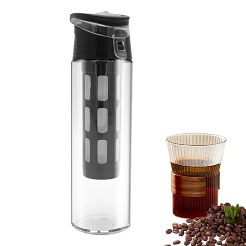 Eistee-Kaffeeflasche – Glas-Tassendeckel zum Kühlen, umweltfreundliche persönliche Kühlschrankflasche | leicht zu greifendes Bierglas, auslaufsicherer Reise-Getränkeflasche von Genérico