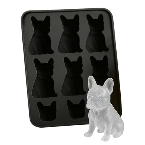 Eiswürfelform – Form einer französischen Bulldogge macht | Silikon Fun Formen Eiswürfelform, wiederverwendbar, auslaufsicher, leicht zu lösen von Genérico