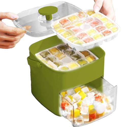 Eiswürfelform: Hersteller von Entspannungsmitteln, flexibles Tablett mit Deckel | Sicheres langsamschmelzendes Gefrierdesign mit einfacher Pop-Funktion, perfekt für Getränke, Herstellung von Genérico