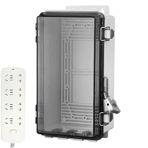 Elektrogehäuse: wasserdichte transparente Projektbox, verschließbares, staubdichtes Gehäuse | Ausgangs-Schutz für Steckdosenleiste und Steckdose, Verbindungsbox für den Außenbereich Elektrogehäuse: wasserdichte transparente Projektbox, verschließbares, staubdichtes Gehäuse | Ausgangs-Schutz für Steckdosenleiste und Steckdose, Verbindungsbox für den Außenbereich von Genérico