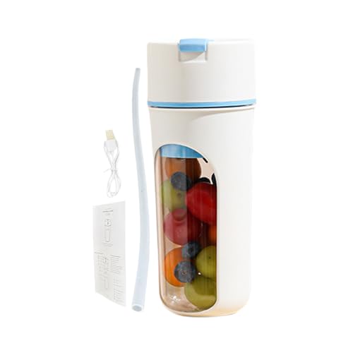 Entsafter, persönlicher Entsafter mit USB, 480 ml, kompakter persönlicher Entsafter zum Mischen von Früchten, wiederaufladbarer Mixer für Mixer, Mini-Mixer mit Deckel von Genérico