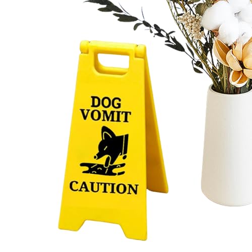 Erbrochenes Schild – Erbrochenes Schild mit Hund | Warnschild vor Erbrechen: 3D-gedrucktes Katzenerbrechen, gutes Schild für BA-Möbel von Genérico